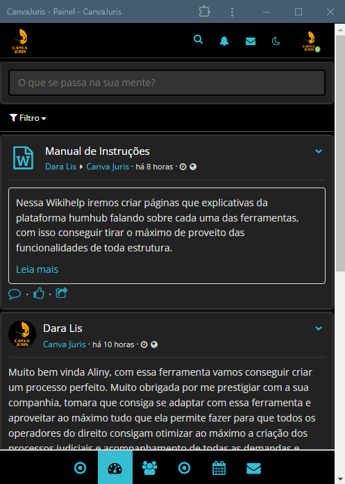 Página Inicial do Canva Juris